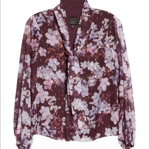Ted Baker London Cyllie Elderflower Tie Neck Blouse